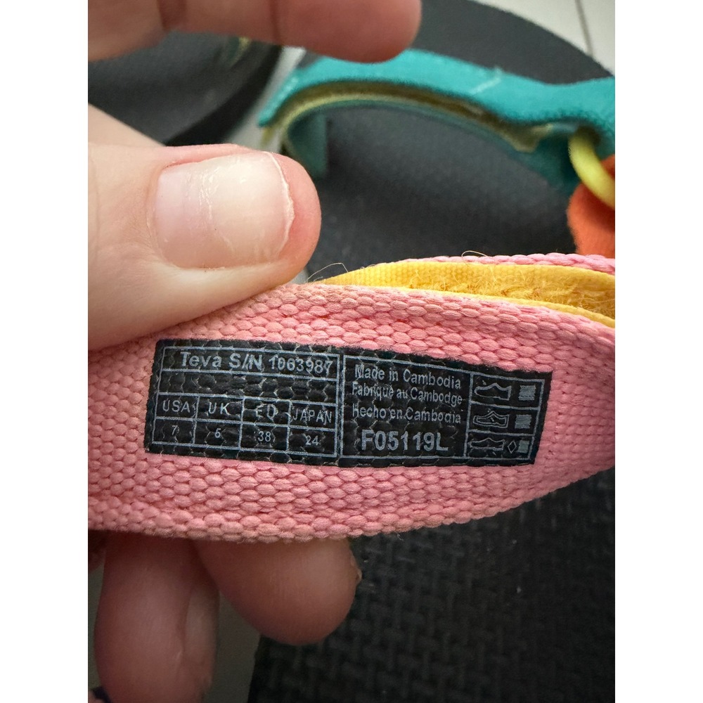 Teva Original Universal Multi Color Block Sport Sandals 1003987 Womens 7 - Picture 5 of 6